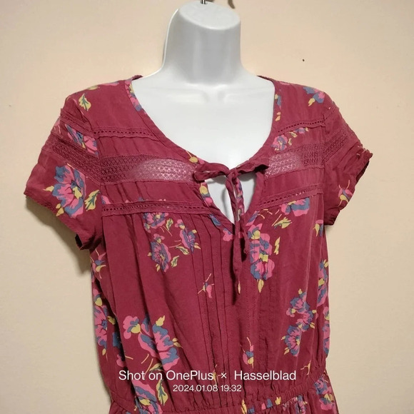 Matilda Jane ART CLASS Dress Women's MEDIUM Rayon Floral Make Believe - Picture 2 of 6